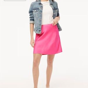 J. Crew Factory Pink Mini Bias Slip Skirt